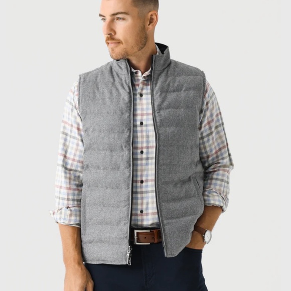 Peter Millar Gray Navy Whistler Reversible Vest Quilted Puffer NWOT M Full-Zip - Picture 2 of 16